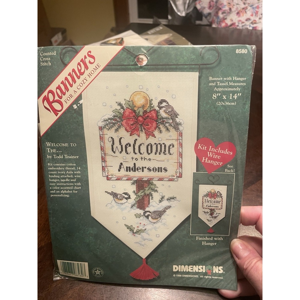 Dimensions Cross Stitch Kit Hanging Banner Welcome to The .. 8580 NEW 1998